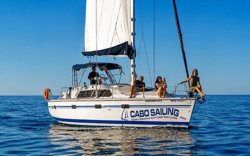 Sailing on the calm ocean waters of Cabo San Lucas